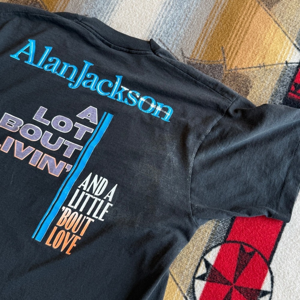 Vintage 1992 Alan Jackson Concert T-Shirt XL Screen Stars Best Country Music 90s - Picture 9 of 11